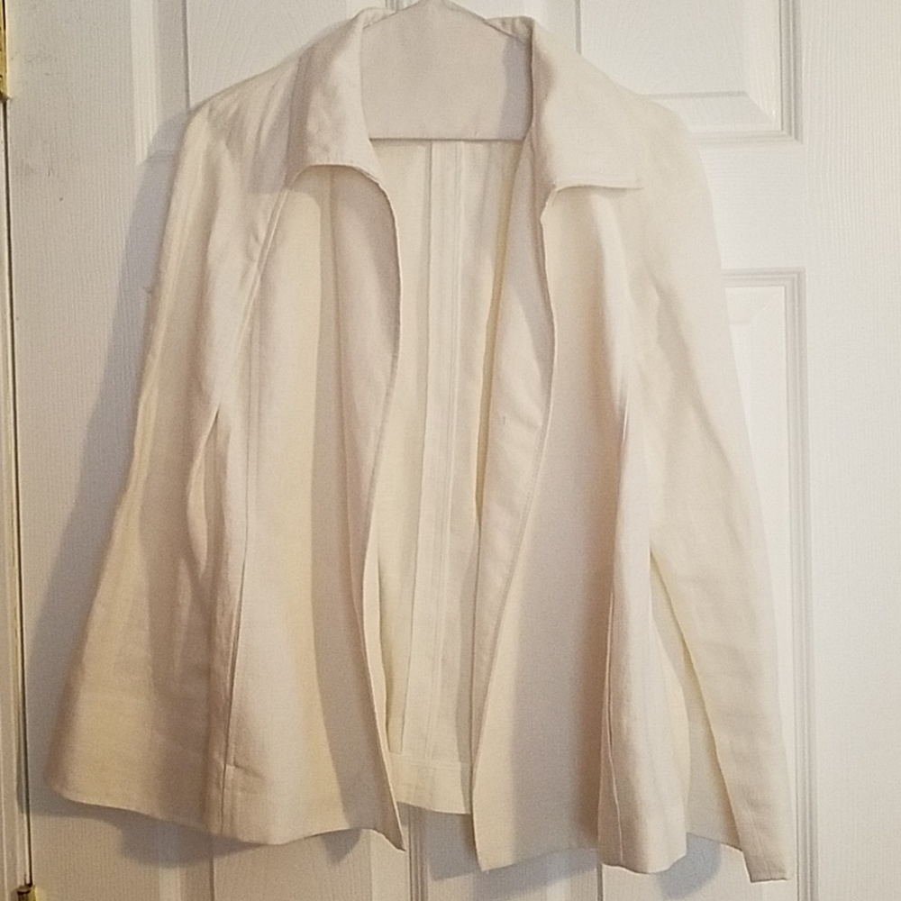 Talbots White Linen Jacket